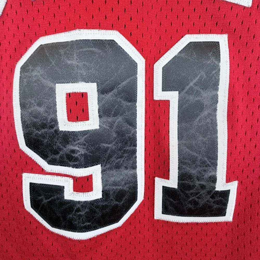 Nike Team Sports Dennis Rodman 91 Chicago Bulls Jersey XL Flight 8403 Red